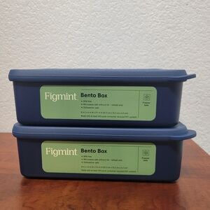 Figmint Blue Bento Box Set Of 2 Nwt